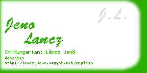 jeno lancz business card